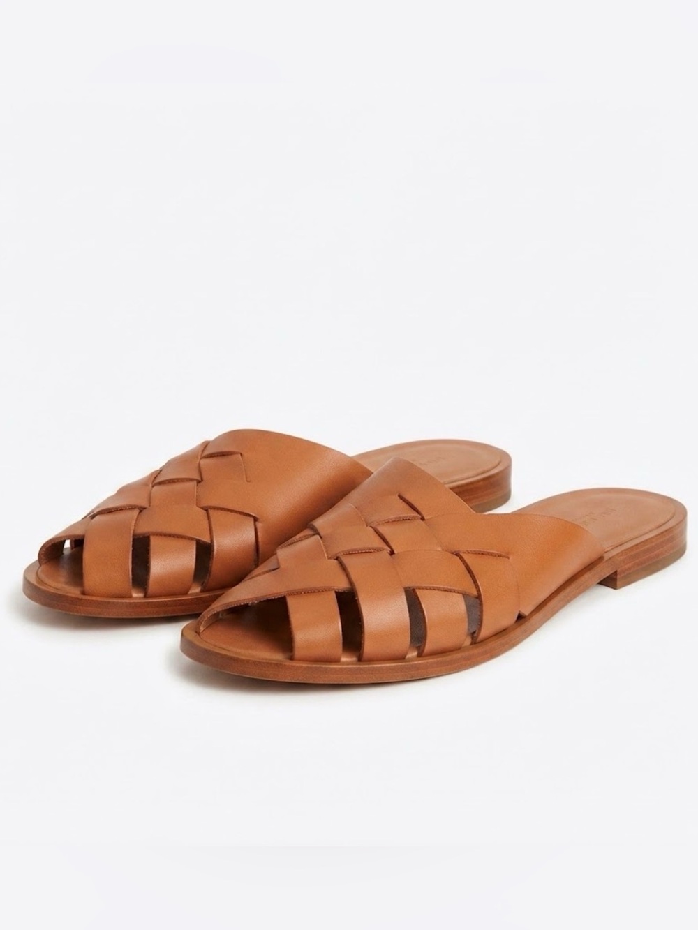 Garnet Hill Luis Basket Weave Mule Sandals SZ 39